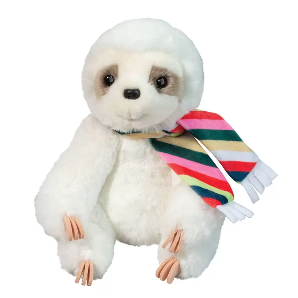 Clearance Mini Tobie Soft Sloth With Striped Scarf Wildlife